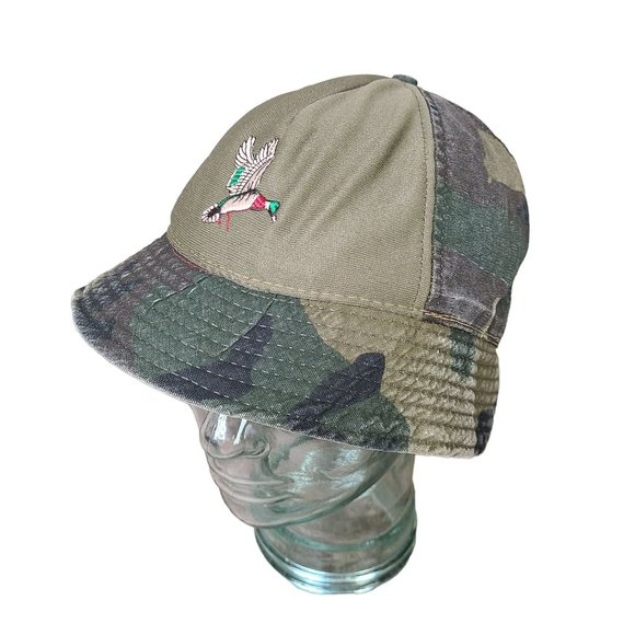 Vintage Original Jones Mallard Duck Embroidered Bucket Hat Cap Sz LG Distressed - Picture 1 of 8